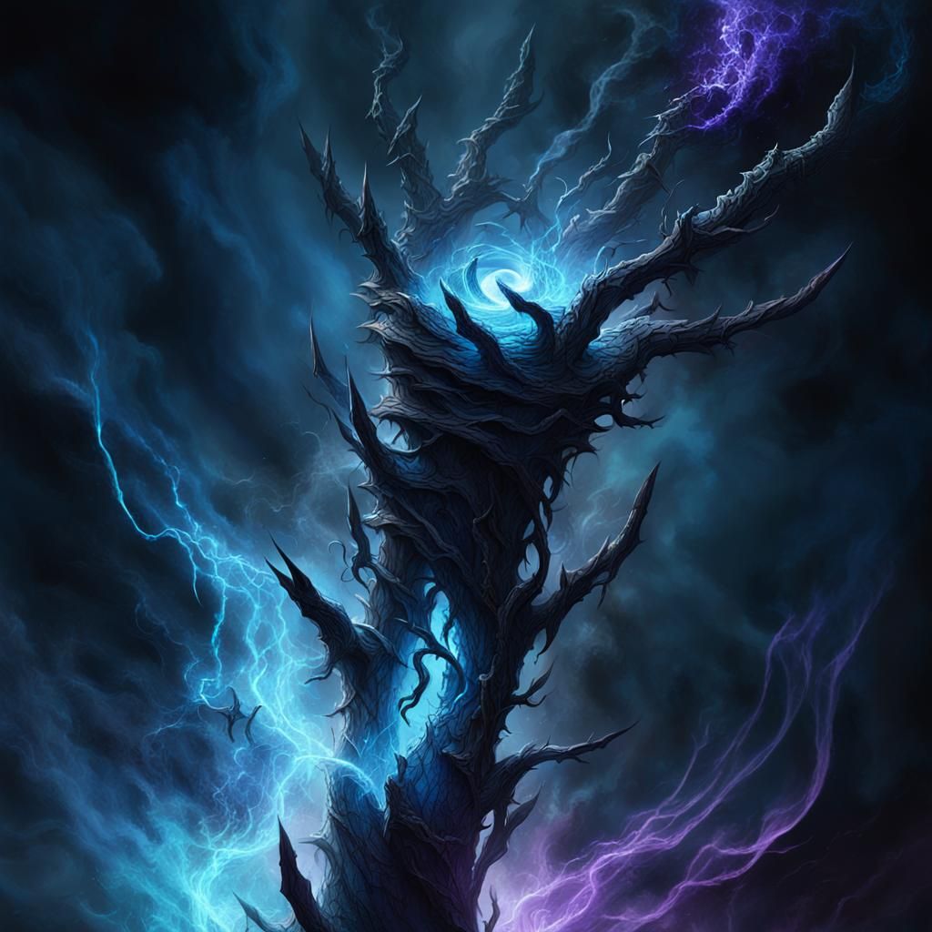 Eerie Jagged Rod in Dark Fantasy Style