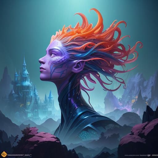 Human Sea Slug Portrait in 3D Anime Style