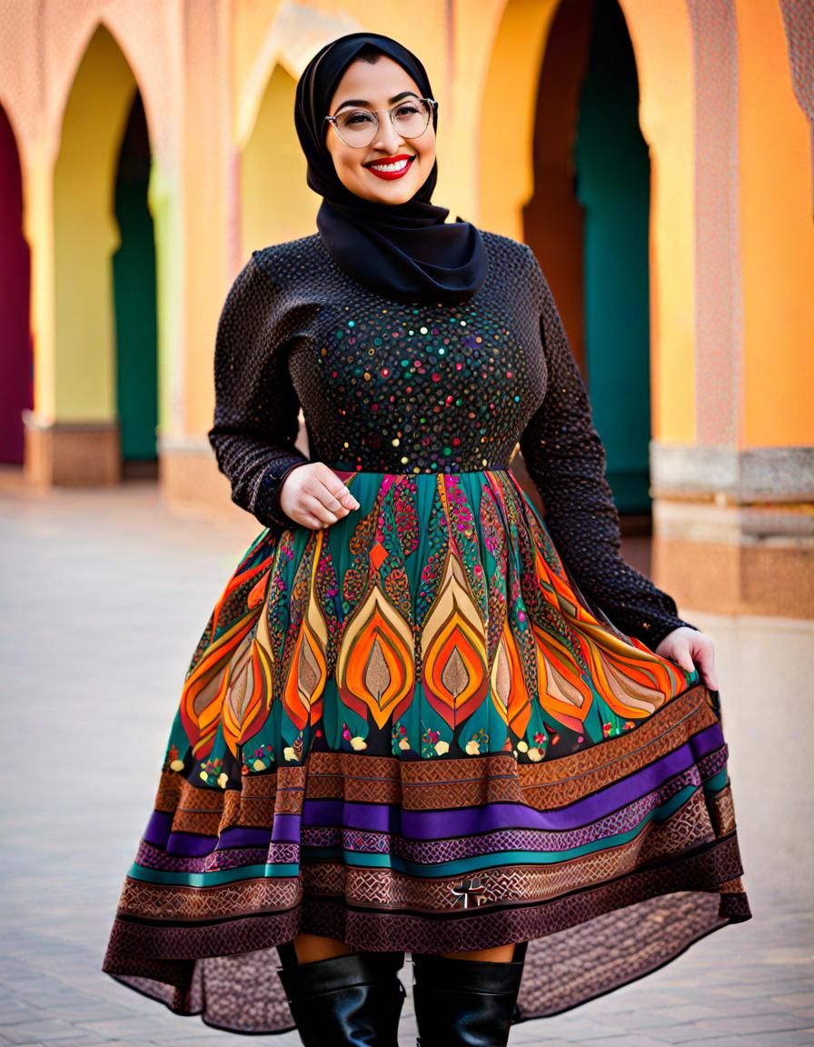 Psychedelic Portrait of a Middle Eastern Woman