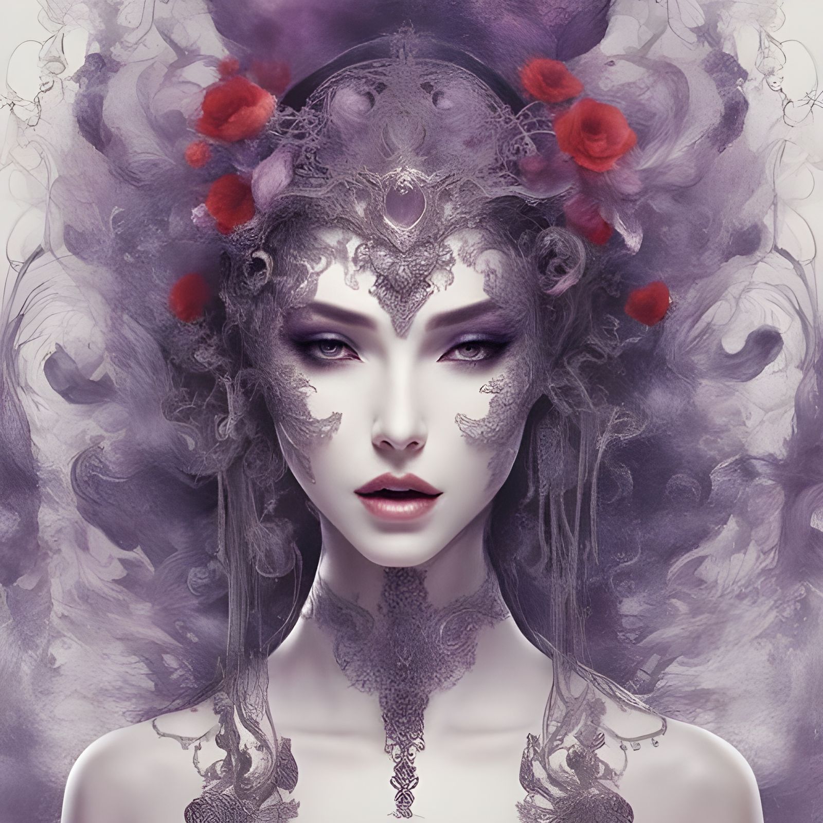 Ethereal Portrait of a Ghostly Porcelain Girl