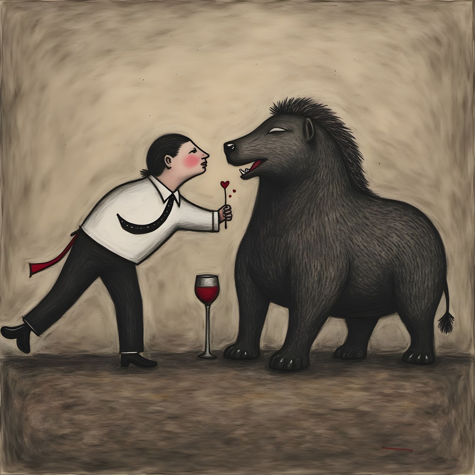 Majestic Philosopher Overcomes Inner Demons in Charcoal Pain...