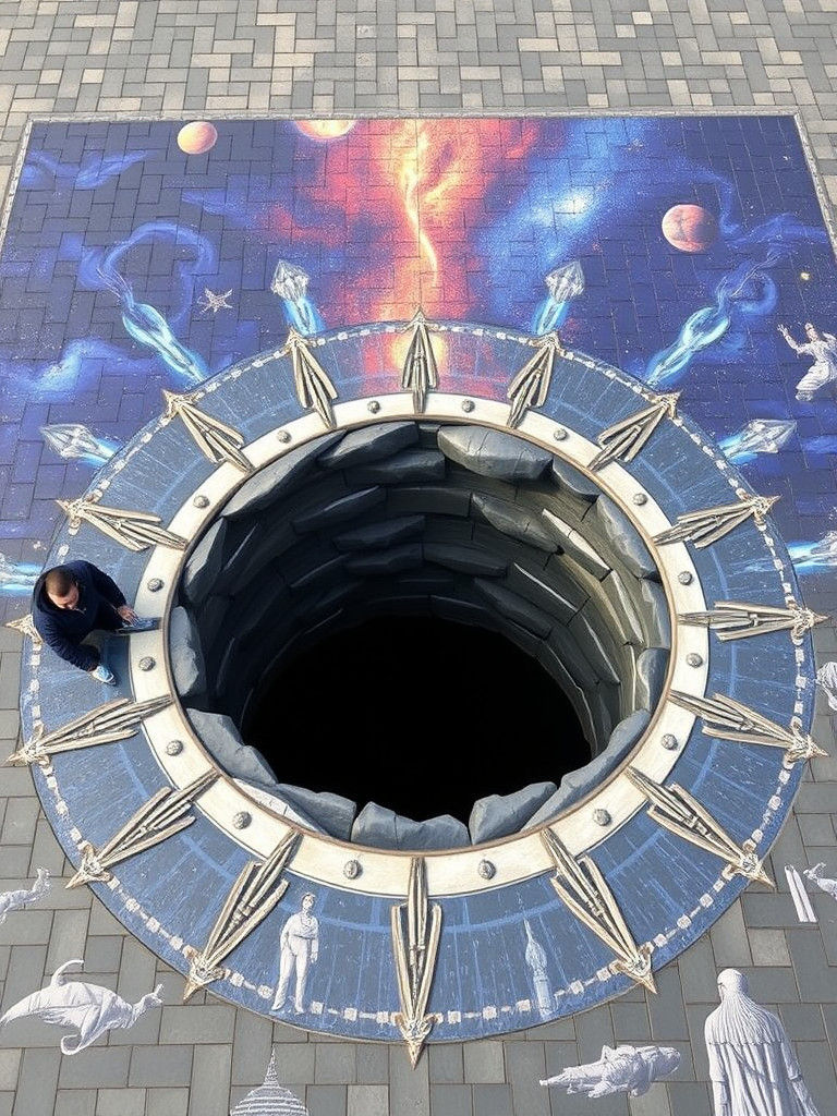 Sagittarius A Black Hole 3D Pavement Art
