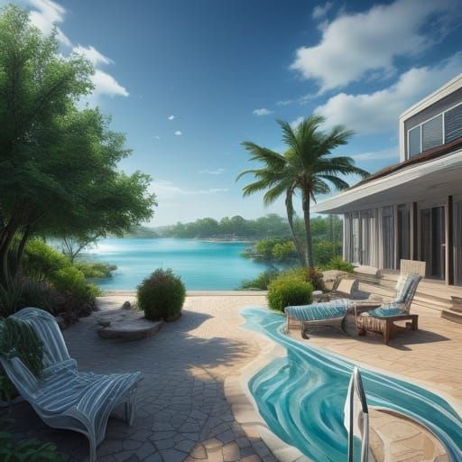 Ethereal Desert Oasis in Dreamlike Watercolor Style