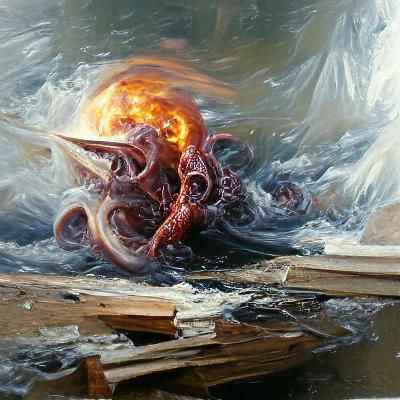Eldritch Blast in Oil Painting Style