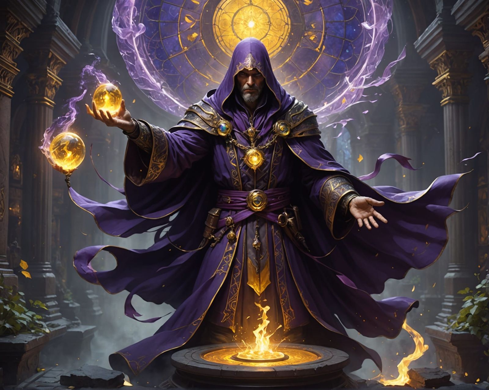 Sorcerer Summons Spirits: Dark Fantasy Concept Art