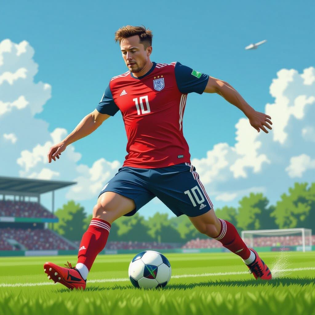 Elon Musk Plays Soccer: Digital Art Style