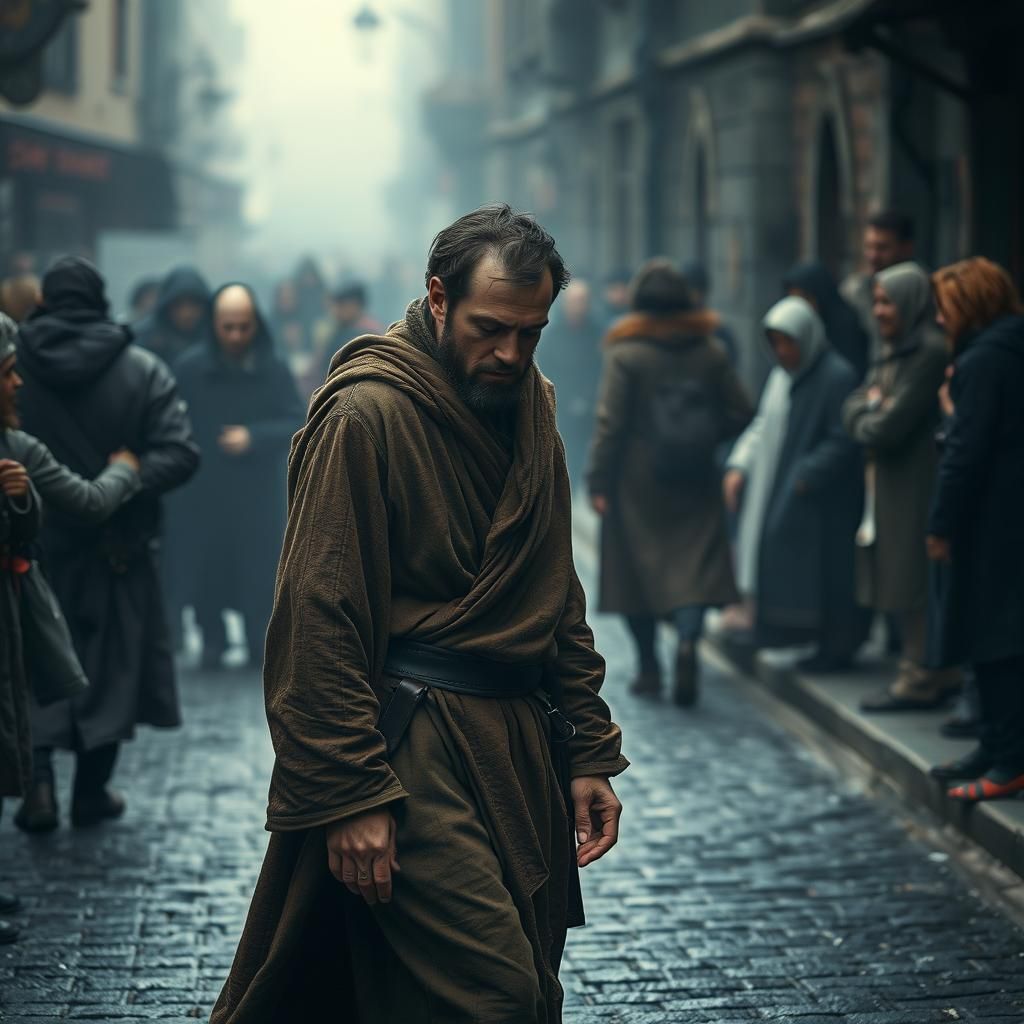 Man Ignores Judgment on Misty Street