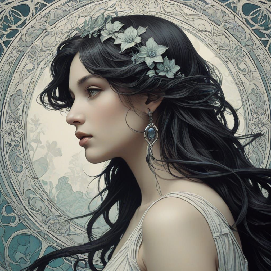 Art Nouveau Portrait of Aphrodite