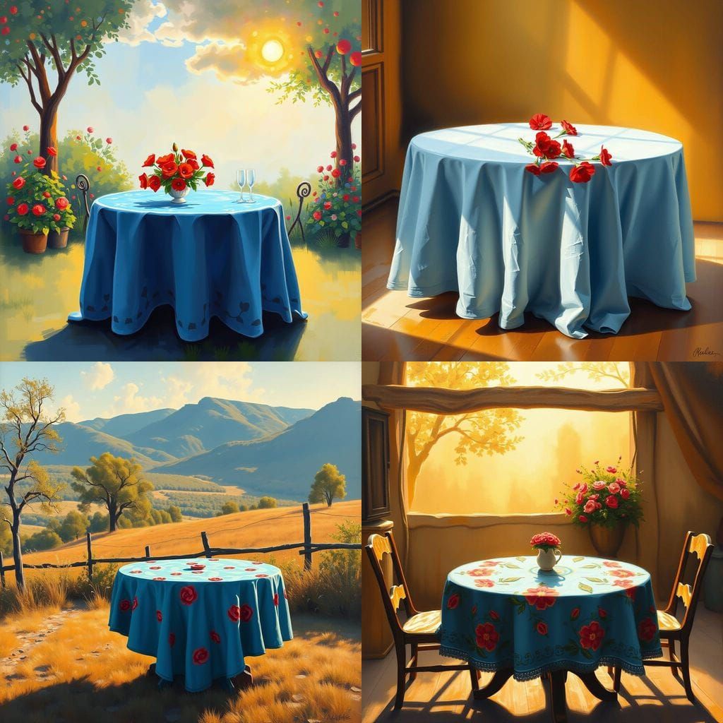 Round Table in a Garden Oasis