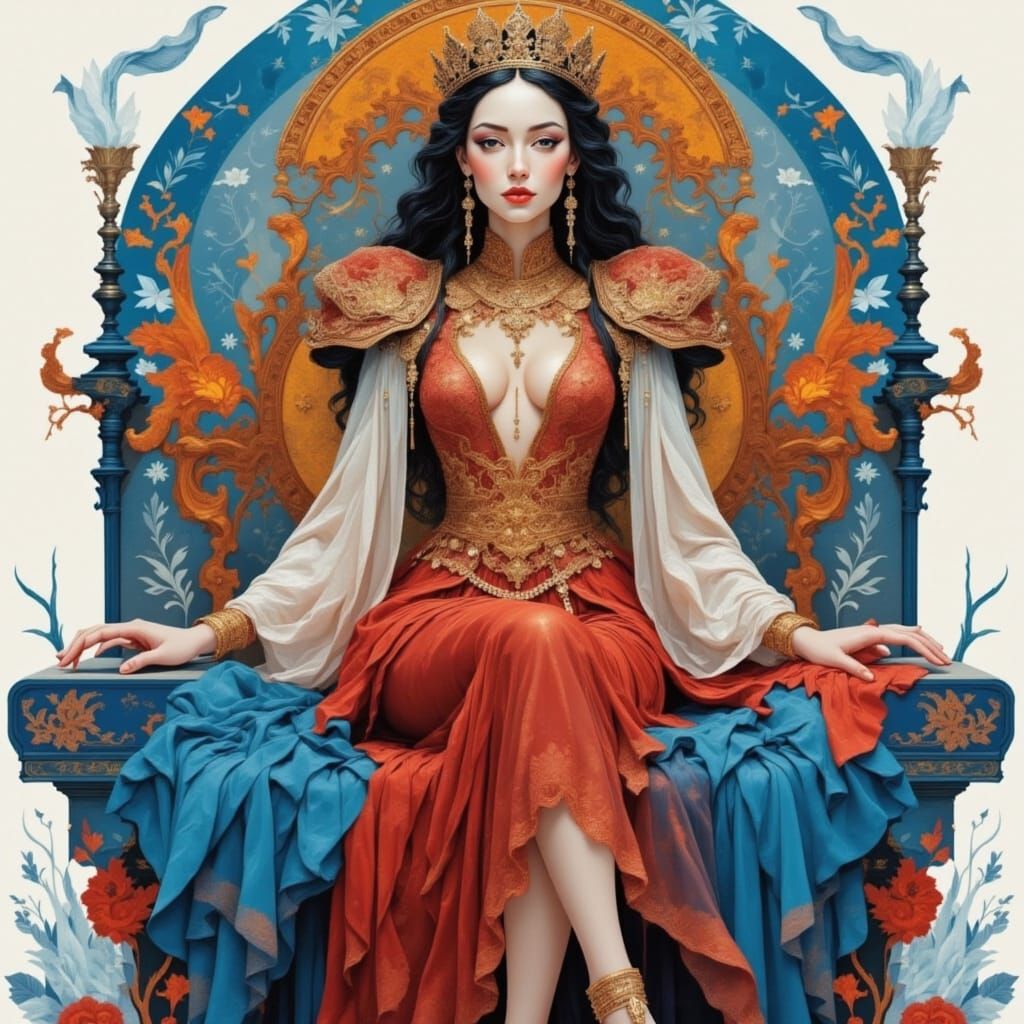 Fantasy Bust Collage in Digital Art Style