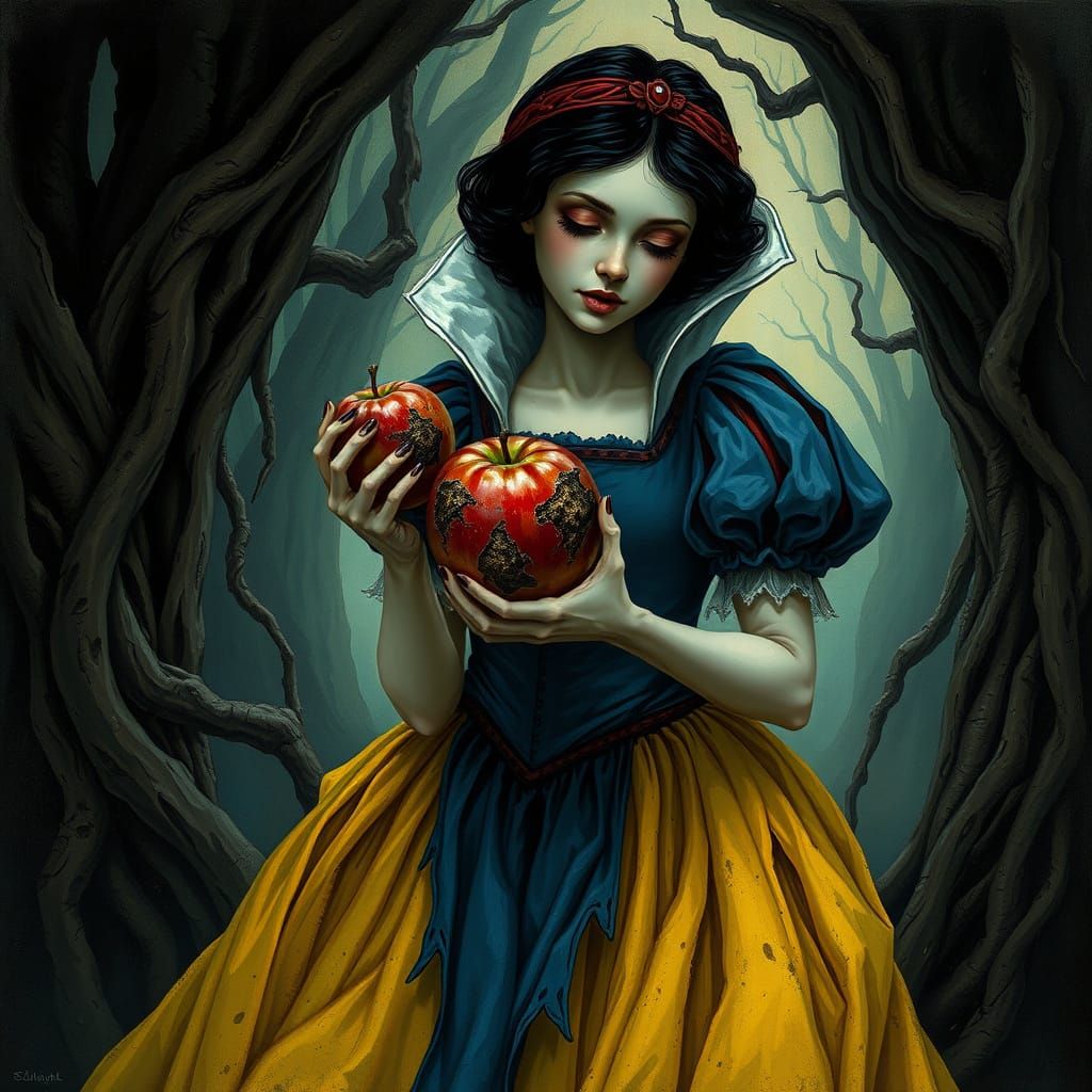 Snow White in a Haunting Medieval Landscape