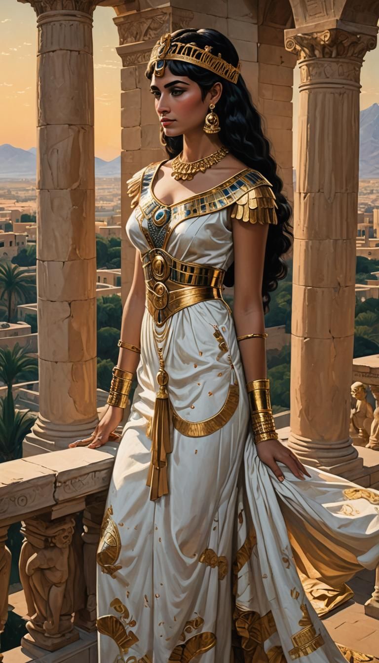 Cleopatra Observes the Nile in Hellenistic Style