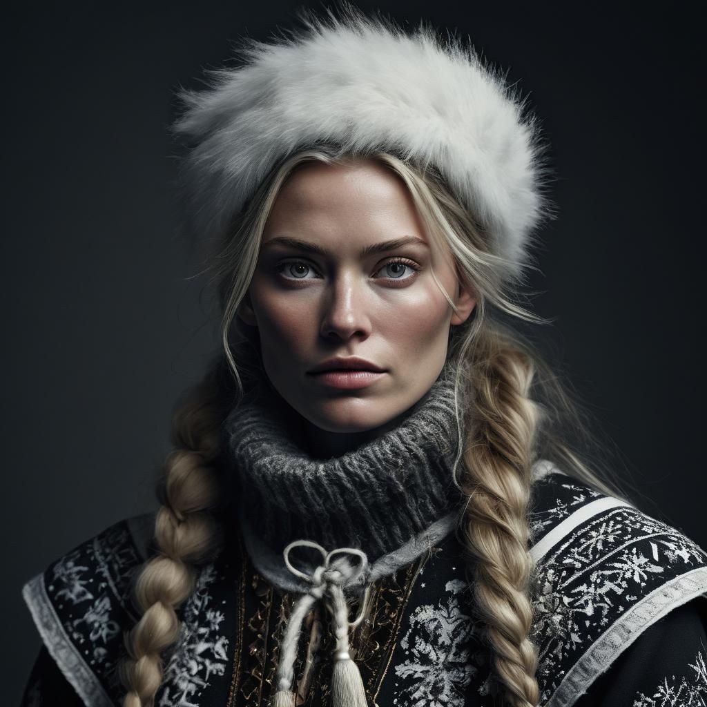 Norwegian Christmas Beauty in Hyperrealistic Style