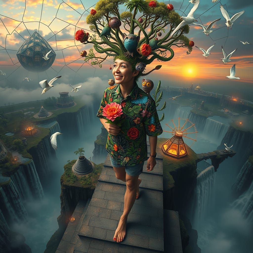 Aerial View of Sacred Geometry Utopia in Psychedelic Art Sty...