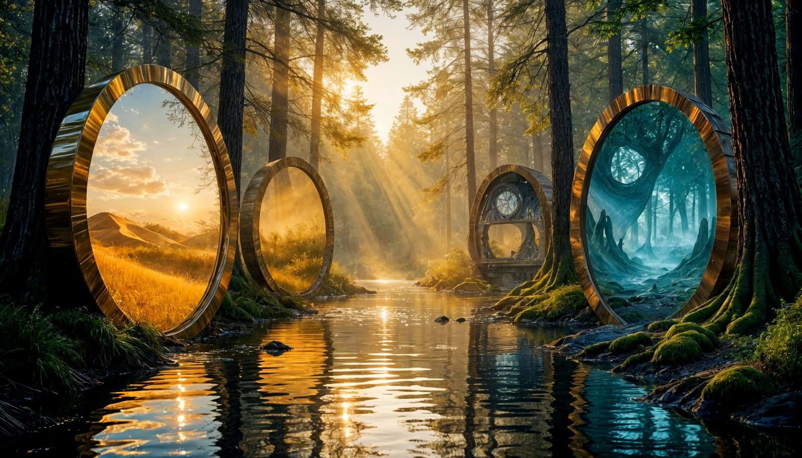 Alternate Worlds Revealed in Forest Portals