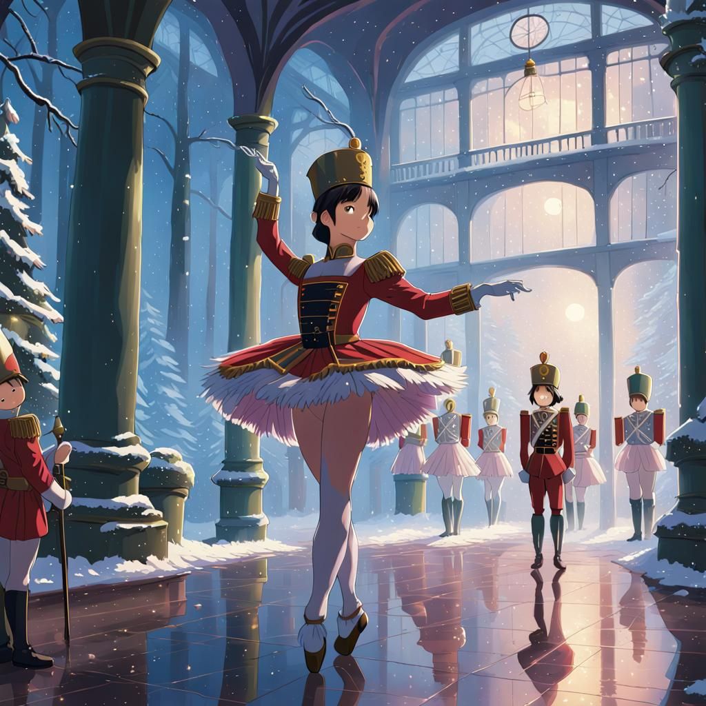 Nutcracker Fairy in Studio Ghibli Anime Style
