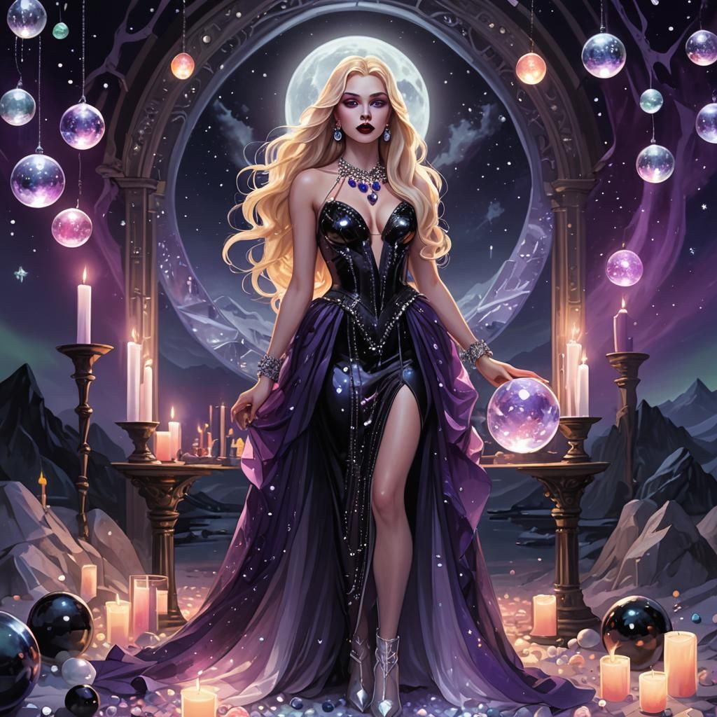 Goddess with Blonde Hair in Painterly Style