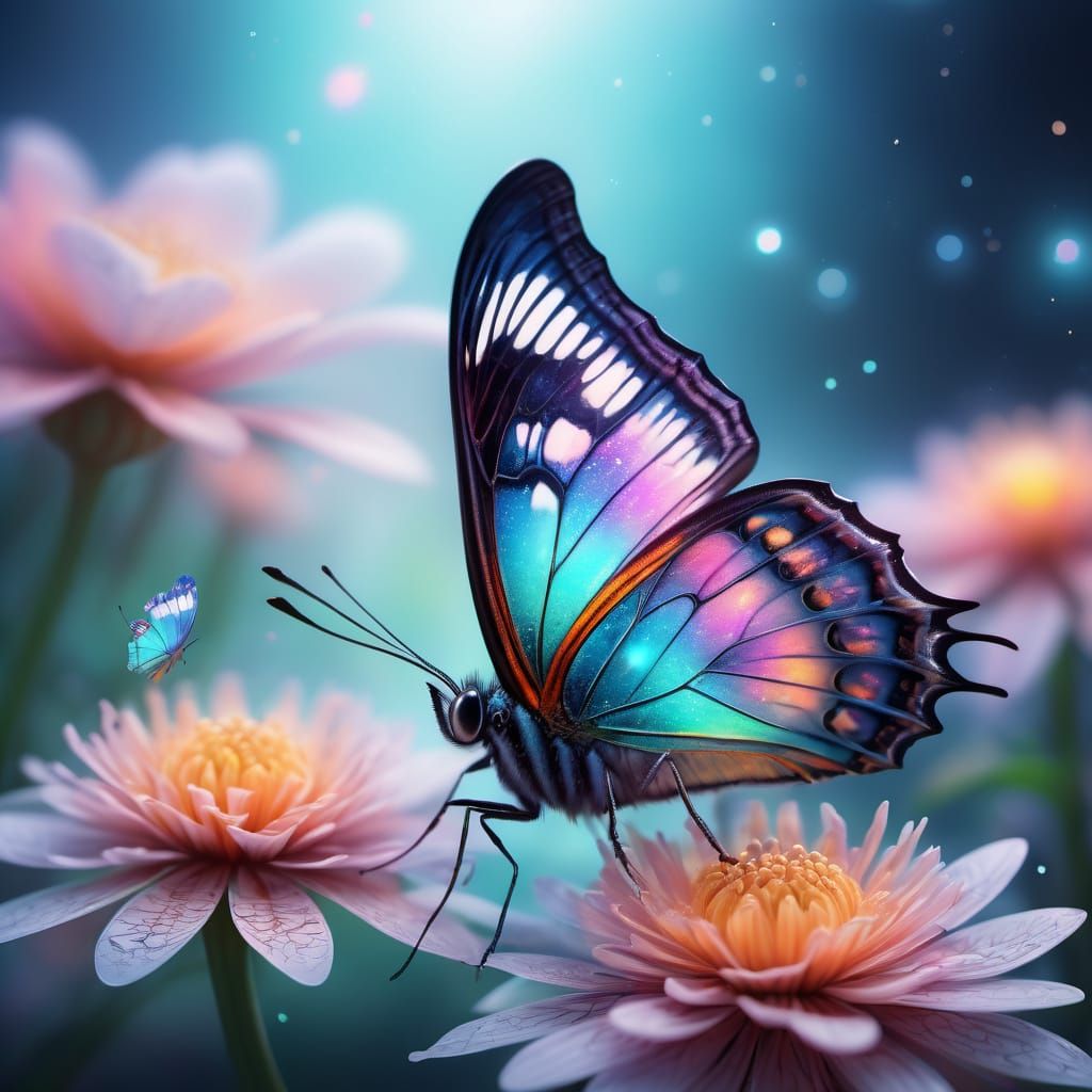 Ethereal Butterfly on Alien Bloom