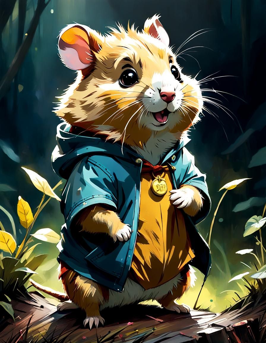 Winnie the Pooh Hamster Digital Painting