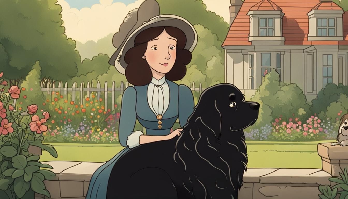 Victorian Woman and Newfoundland Dog in 2D Animation