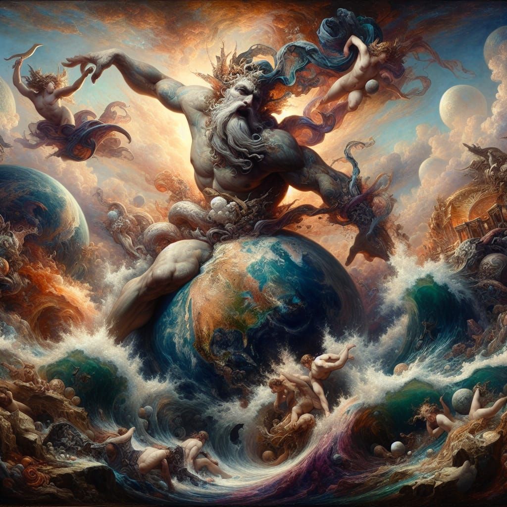 Triton rides the earth