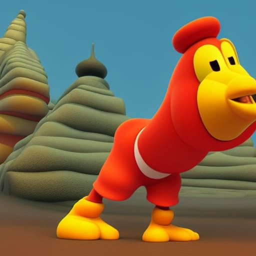 Q-bert Reimagined as 3D Digital Art