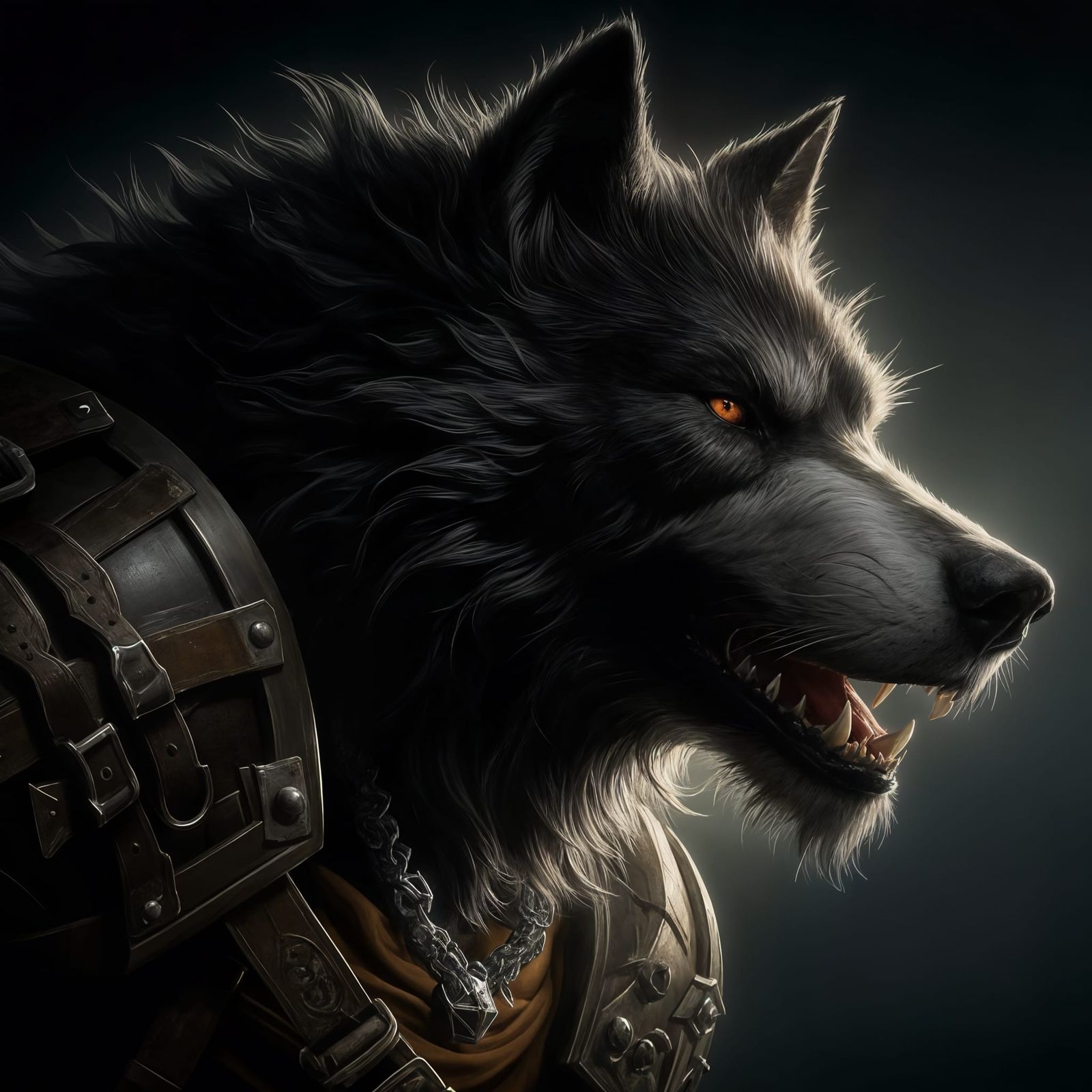 Dark D&D Dire Wolf-Bard Character Concept