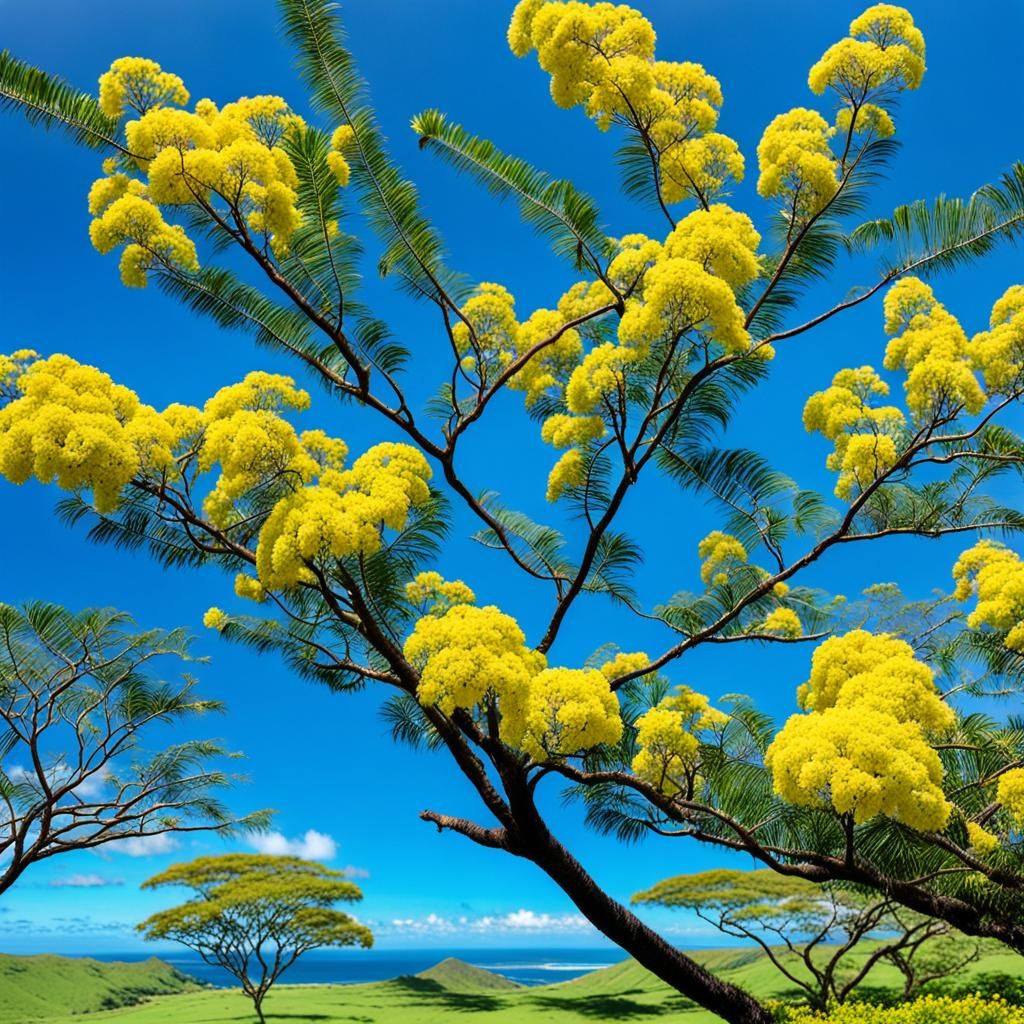 Flowering Acacia Koa Tree in Hawaii