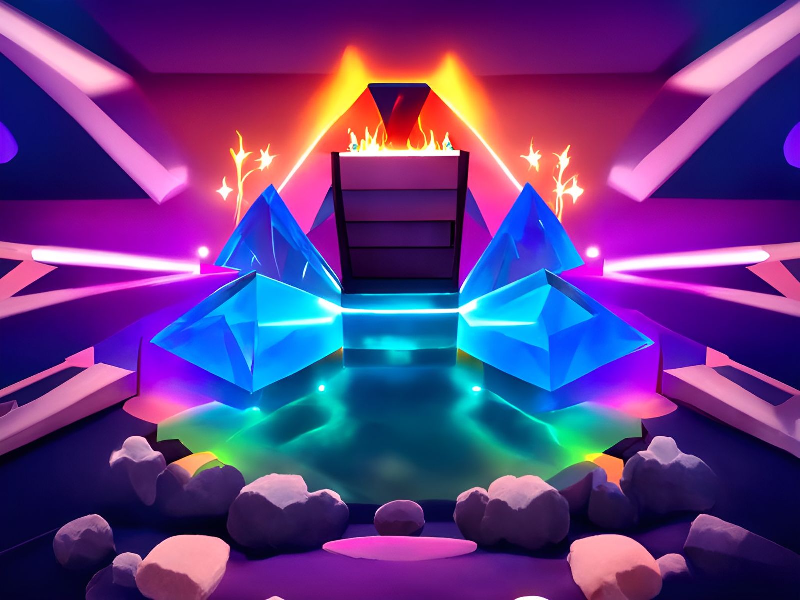 Crystallized Catharsis: Enigmatic Iridescent Holographic Ren...