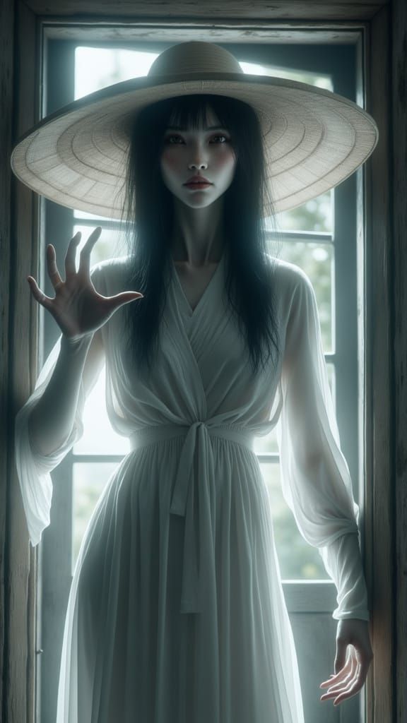 Terrifying Hachishaku-sama Reaching Out, Hyperrealistic Styl...