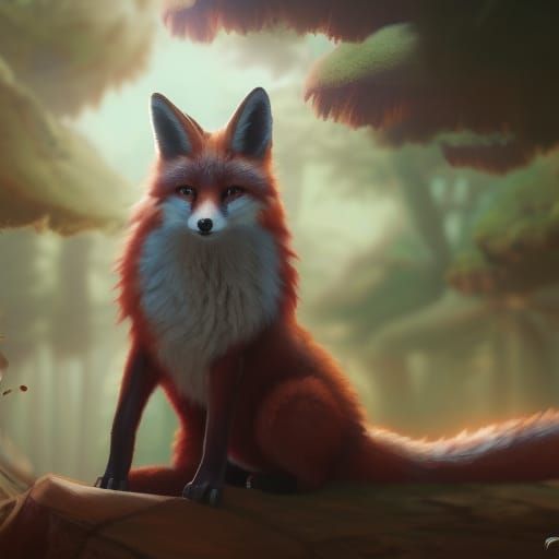 Detailed Anthropomorphic Fox Fantasy Concept Art