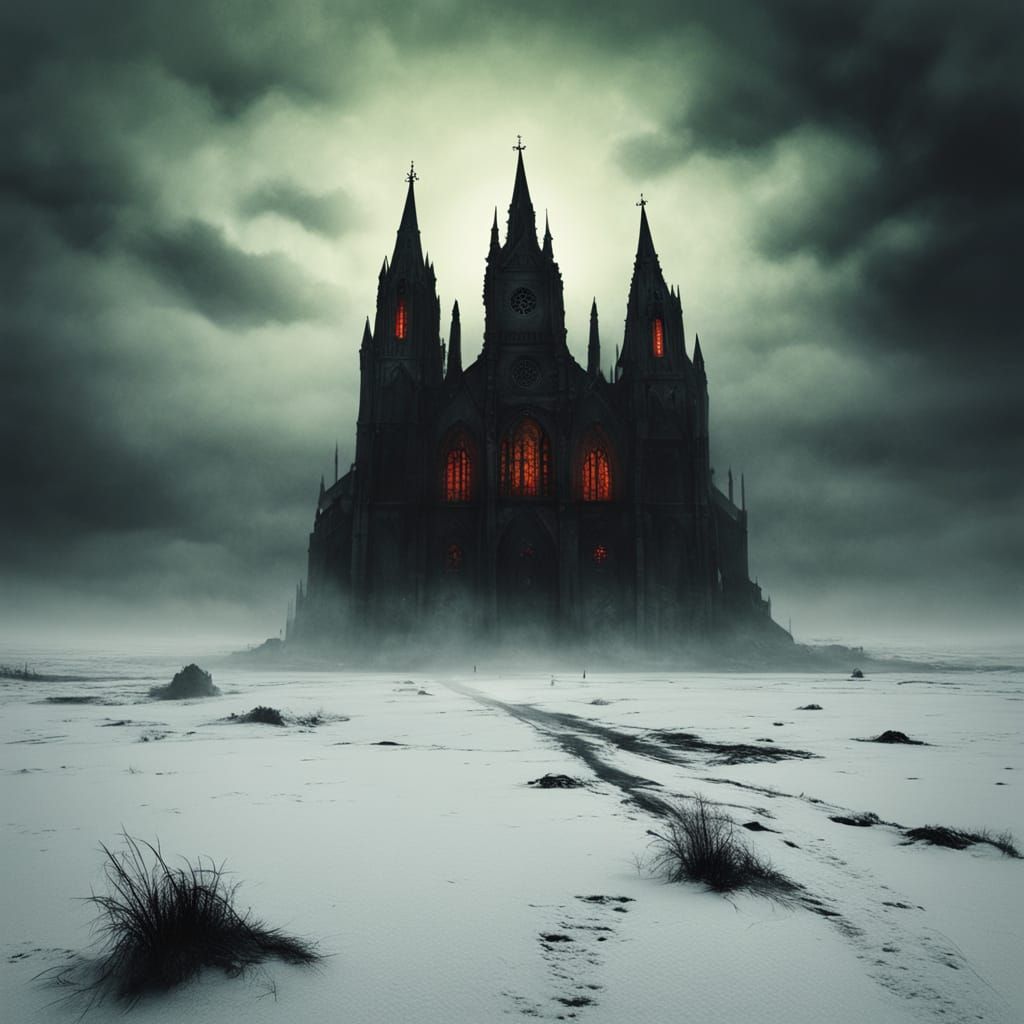 Ethereal Obsidian Cathedral Ascends from Mysterious Moor