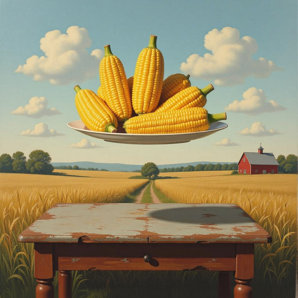 Surreal Still Life with Levitating Fruit