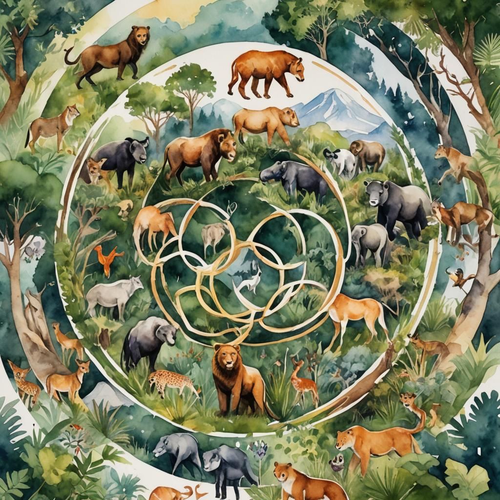 Olympic Animals in Expressionist Watercolor