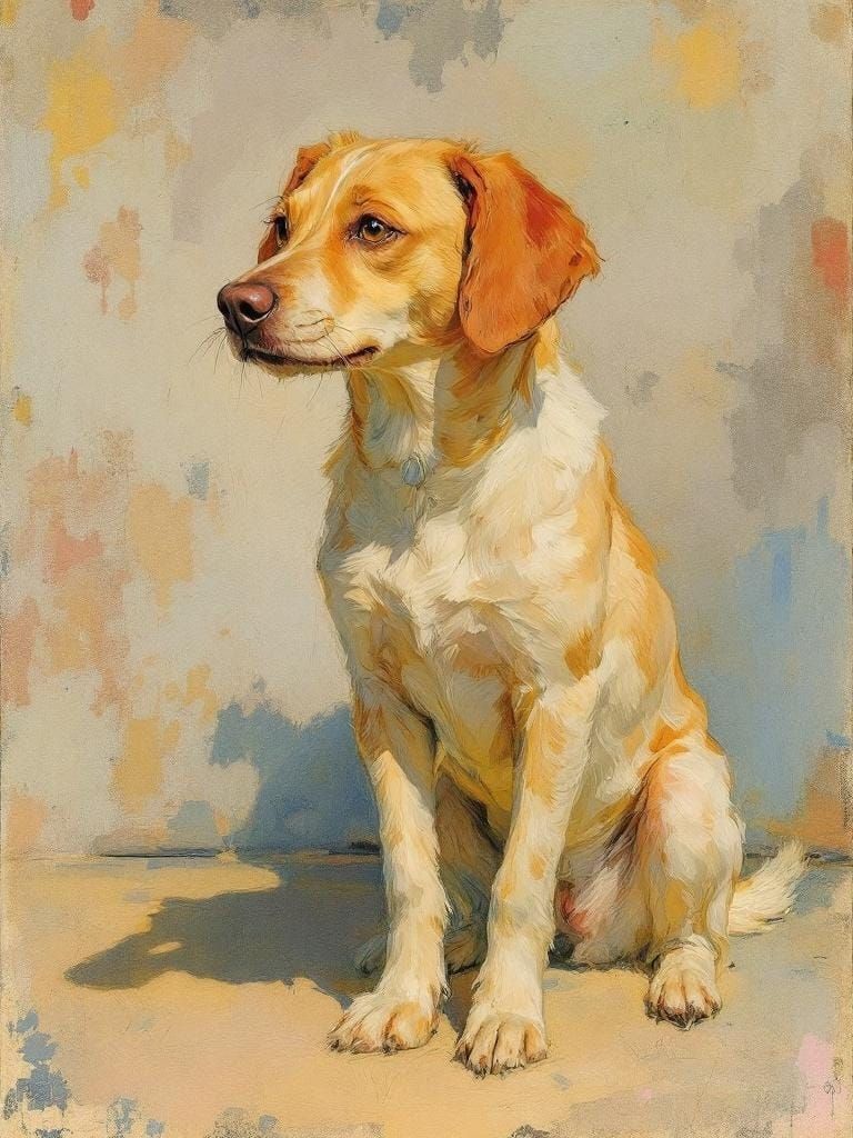 Golden Age Illustration of an Old Dog in the Sun