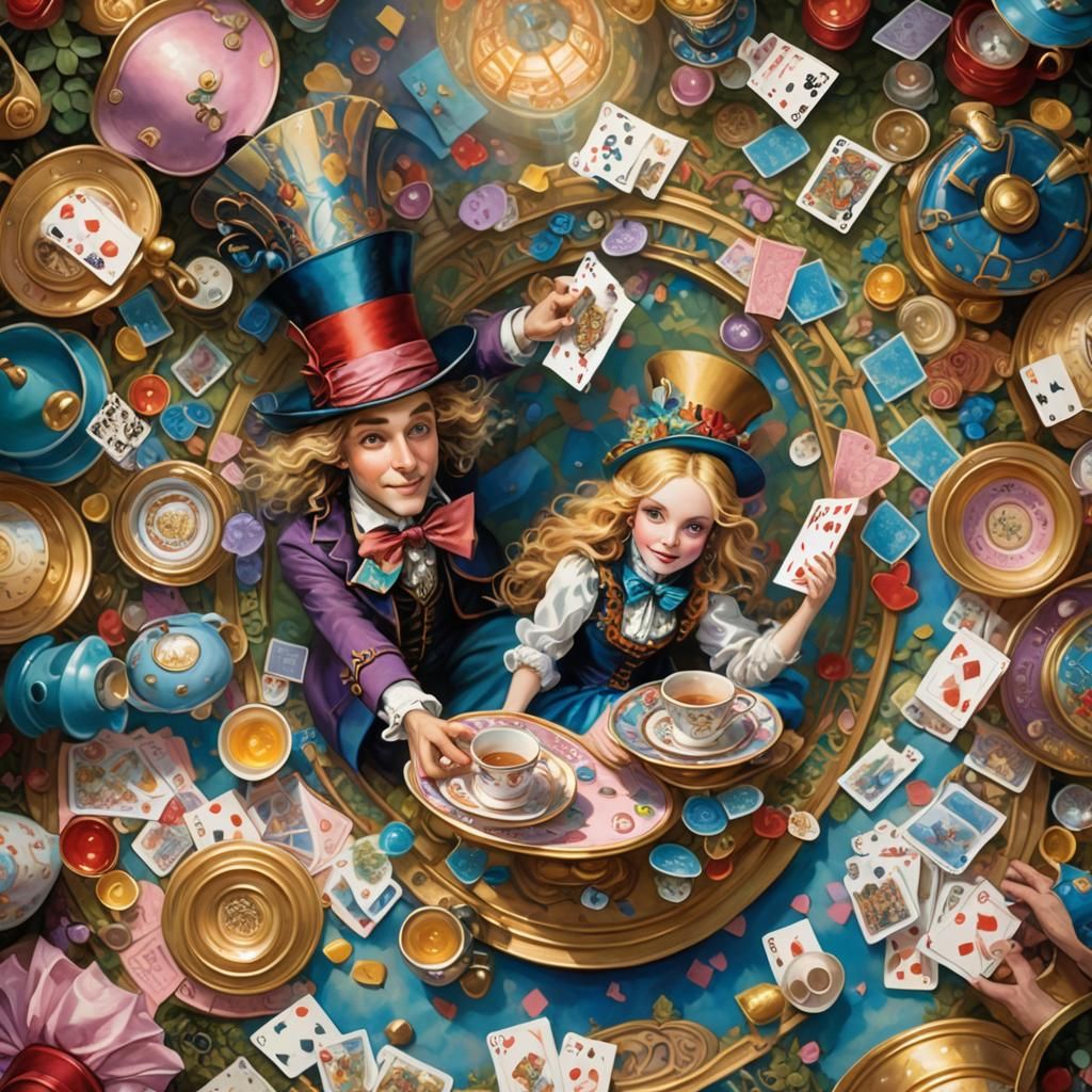 Alice in Wonderland's Descent: A Dreamlike Fantasy