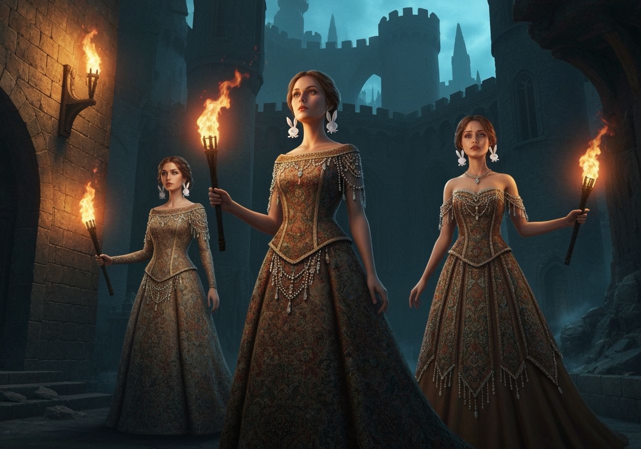 Sisters Explore Castle in Cinematic Fantasy Style