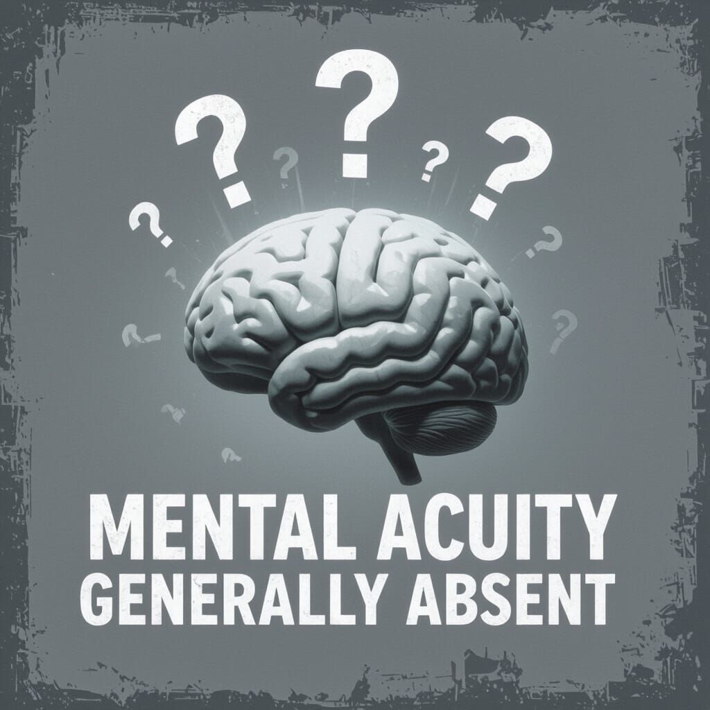 Ghostly Brain with Question Marks in Minimalist Style