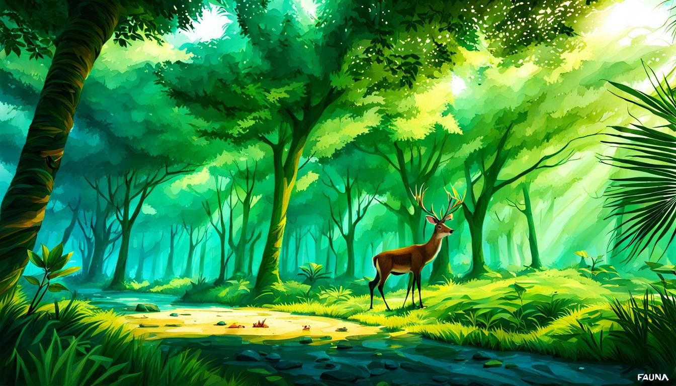 Abstract Fauna Landscape: An AI Interpretation