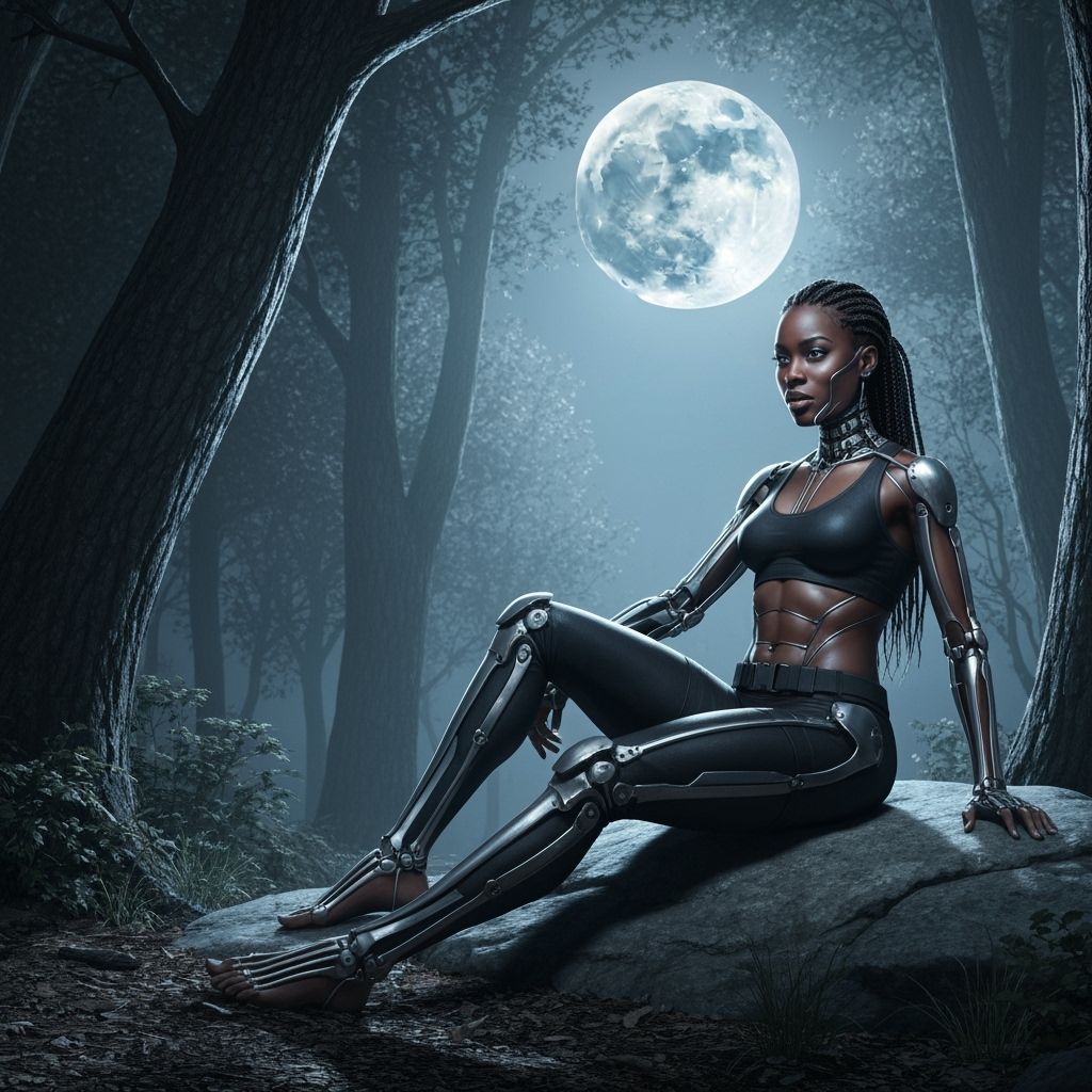 Enforcer with Exoskeleton Resting in Wooded Grove