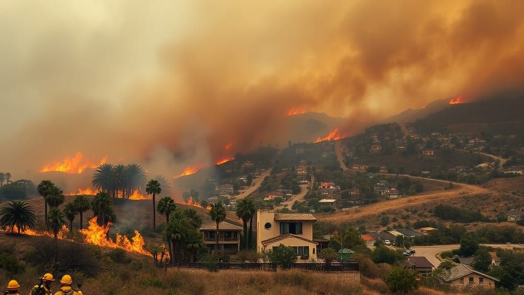 Los Angeles Inferno in Fiery Chaos
