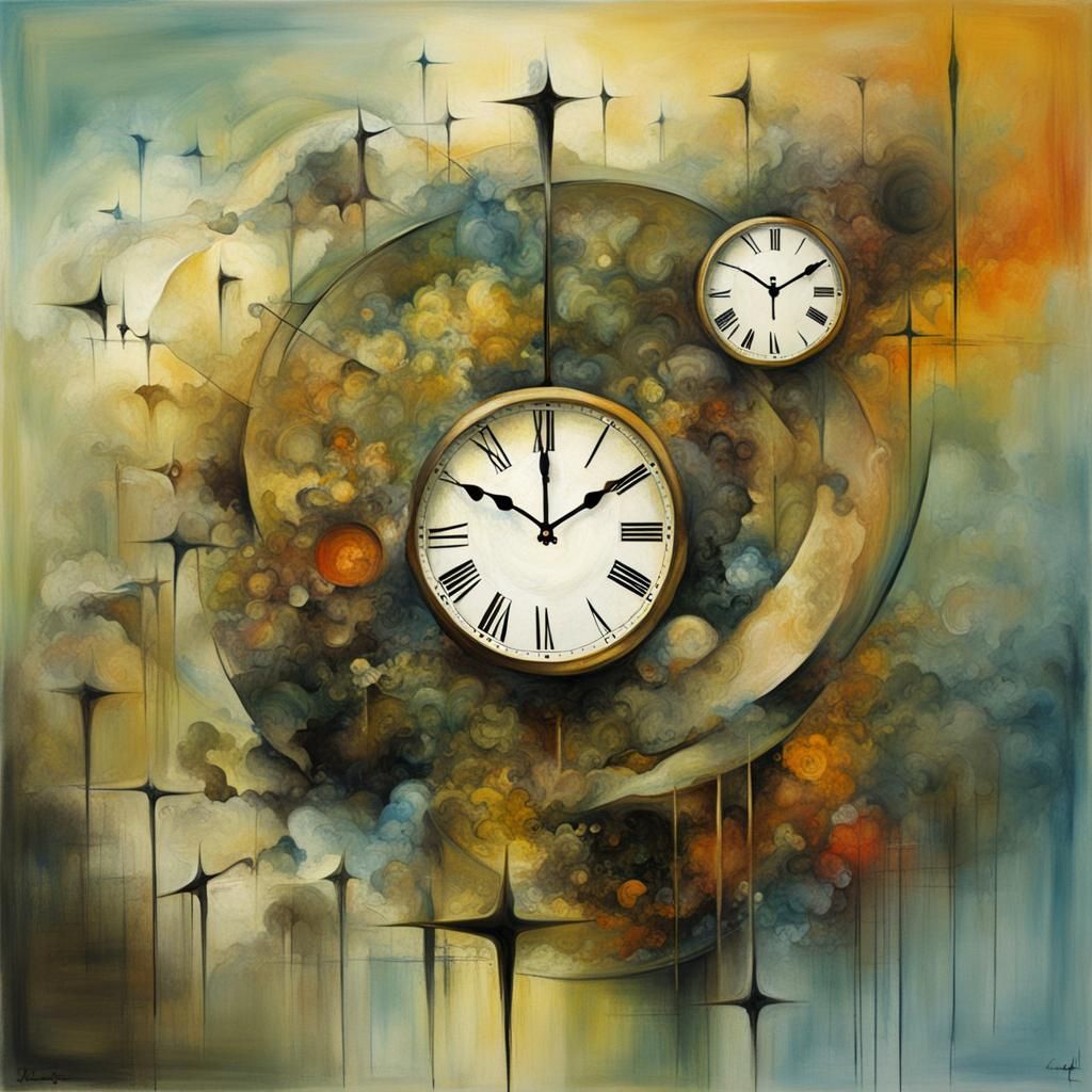 Surreal Clock in Lyrical Abstraction