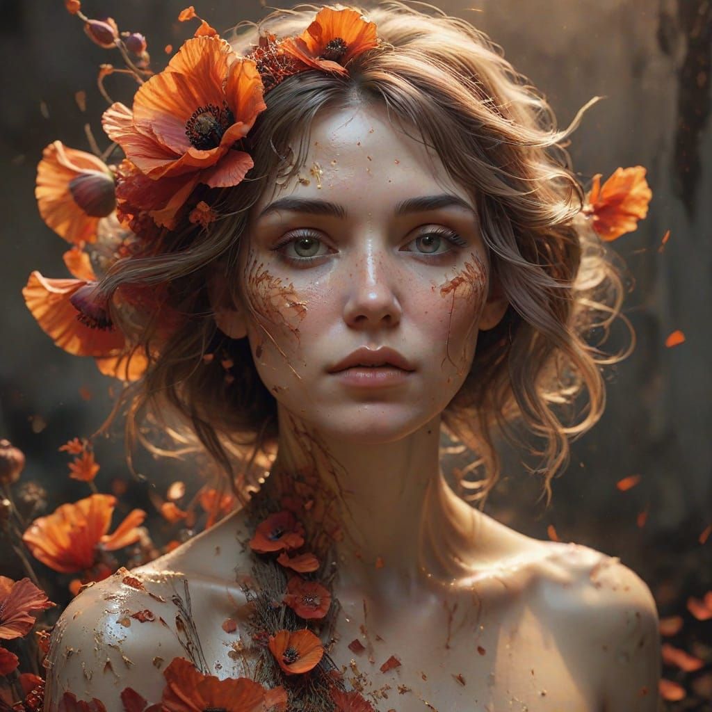 Enchanting Sorrow: A Haunting Portrait of Ephemeral Beauty