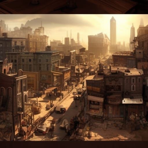 Miniature Wild West City in Cardboard Box