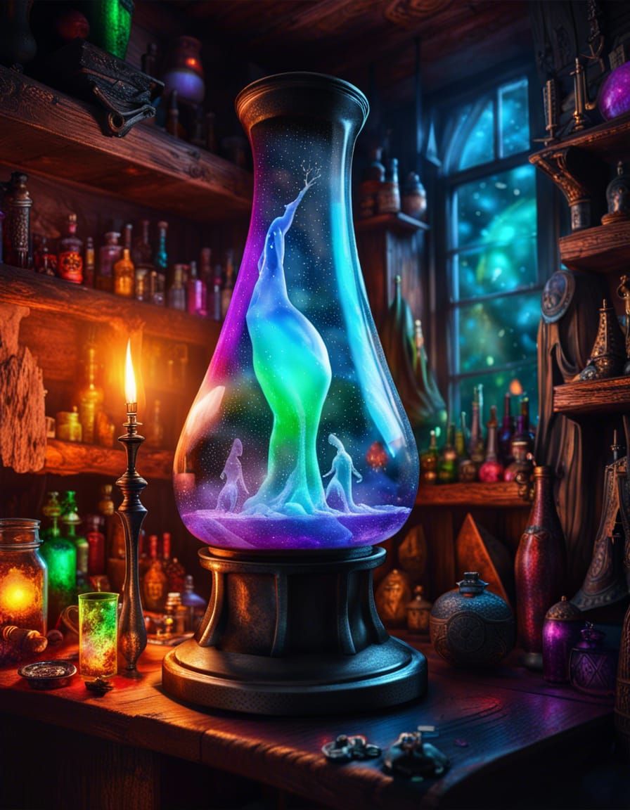 Rainbow Lava Lamp in Witch's Den