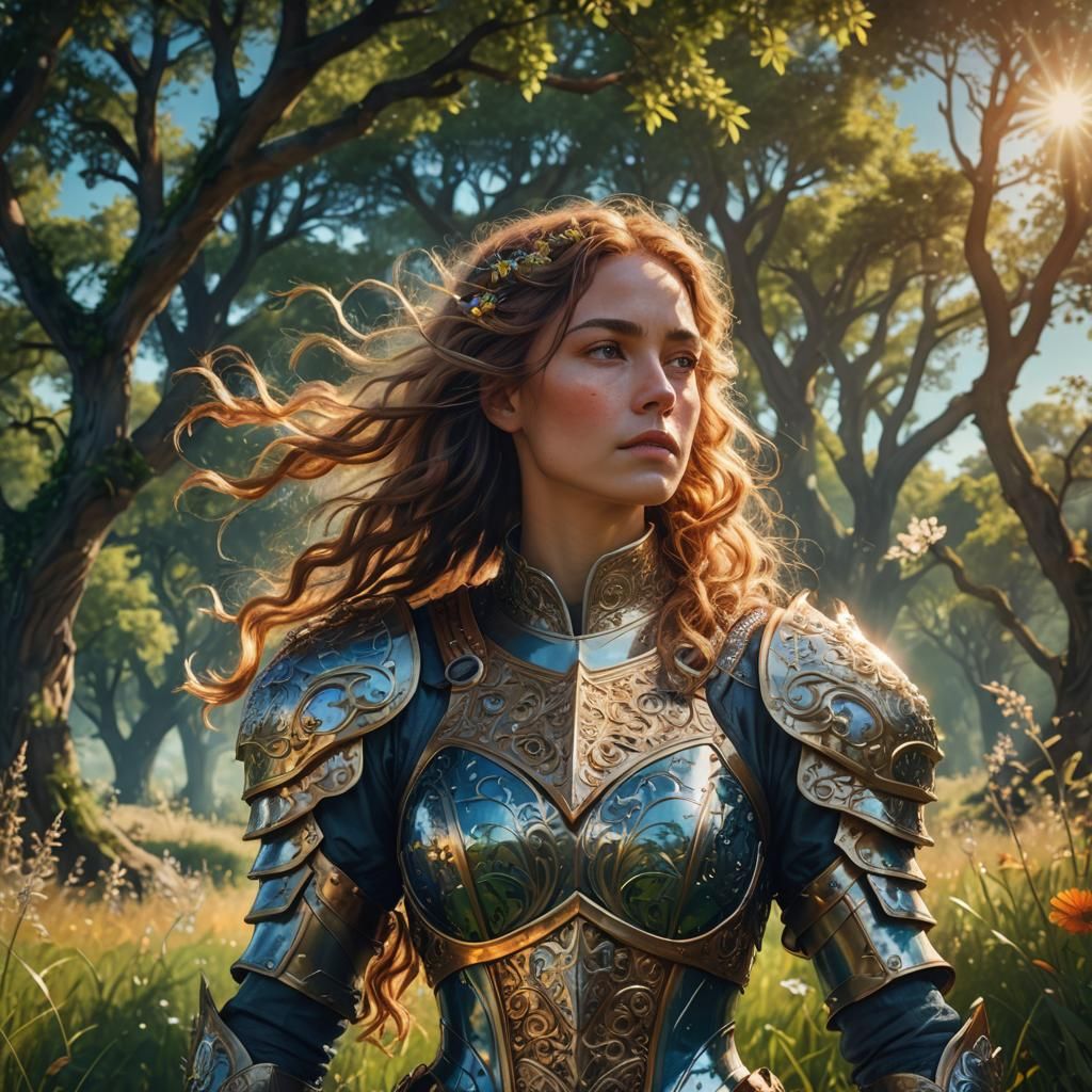 Regal Woman in Armor, Fantasy Digital Art