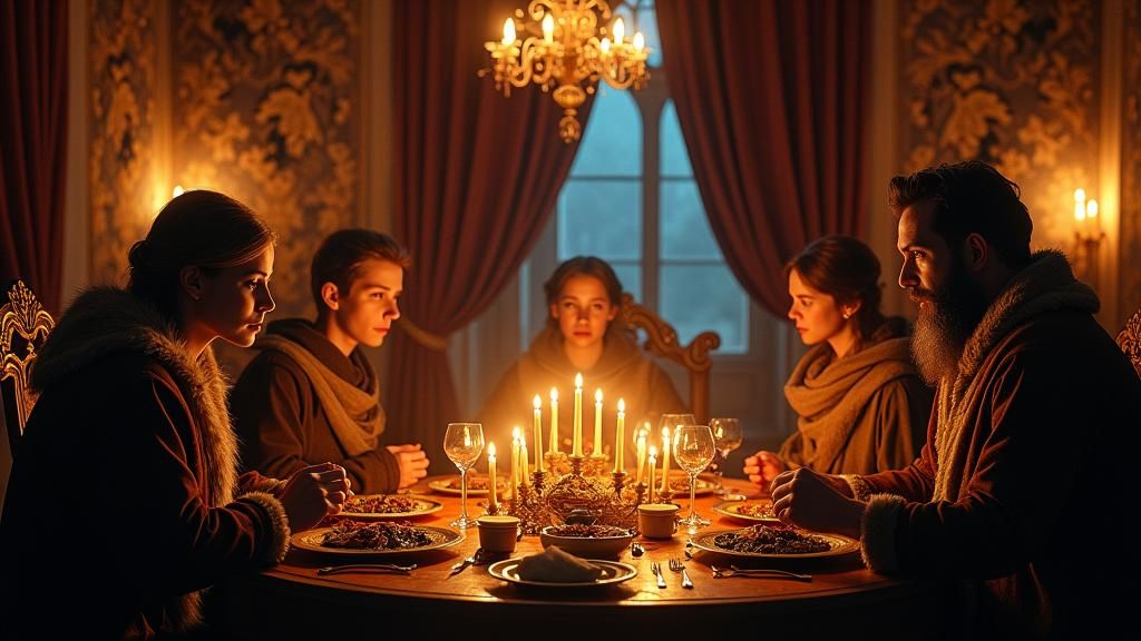 Baroque Family Supper in Golden Hour Light
