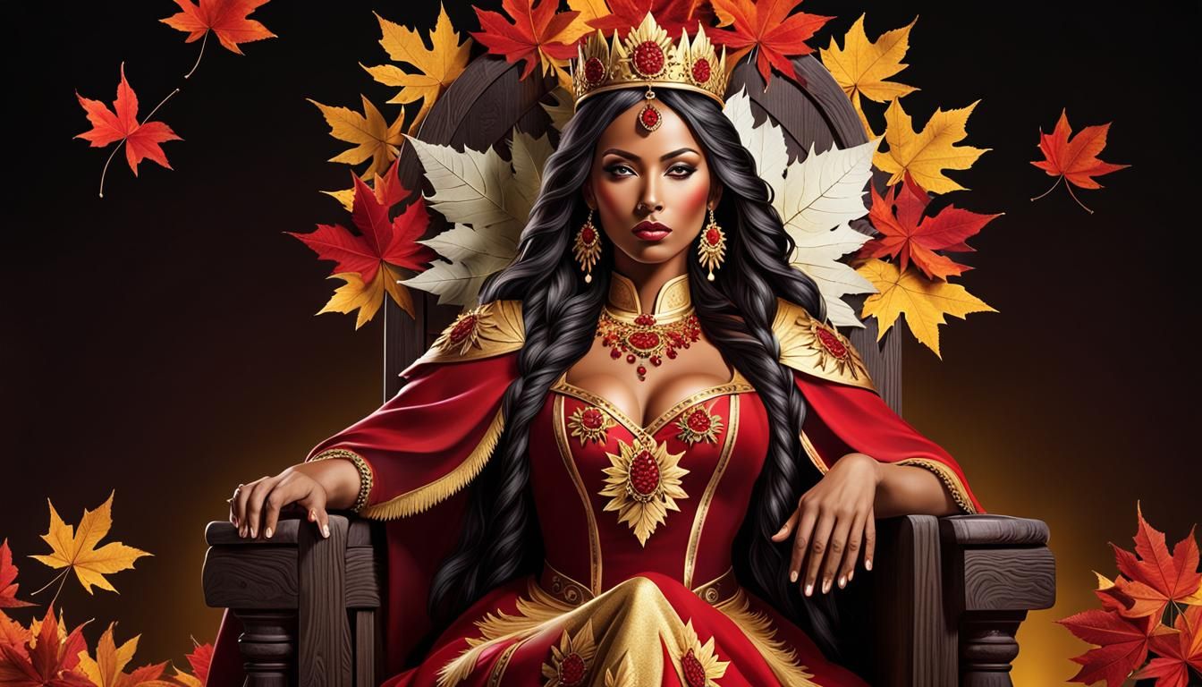 Blackfoot Autumn Queen with Maple Leaf Crown