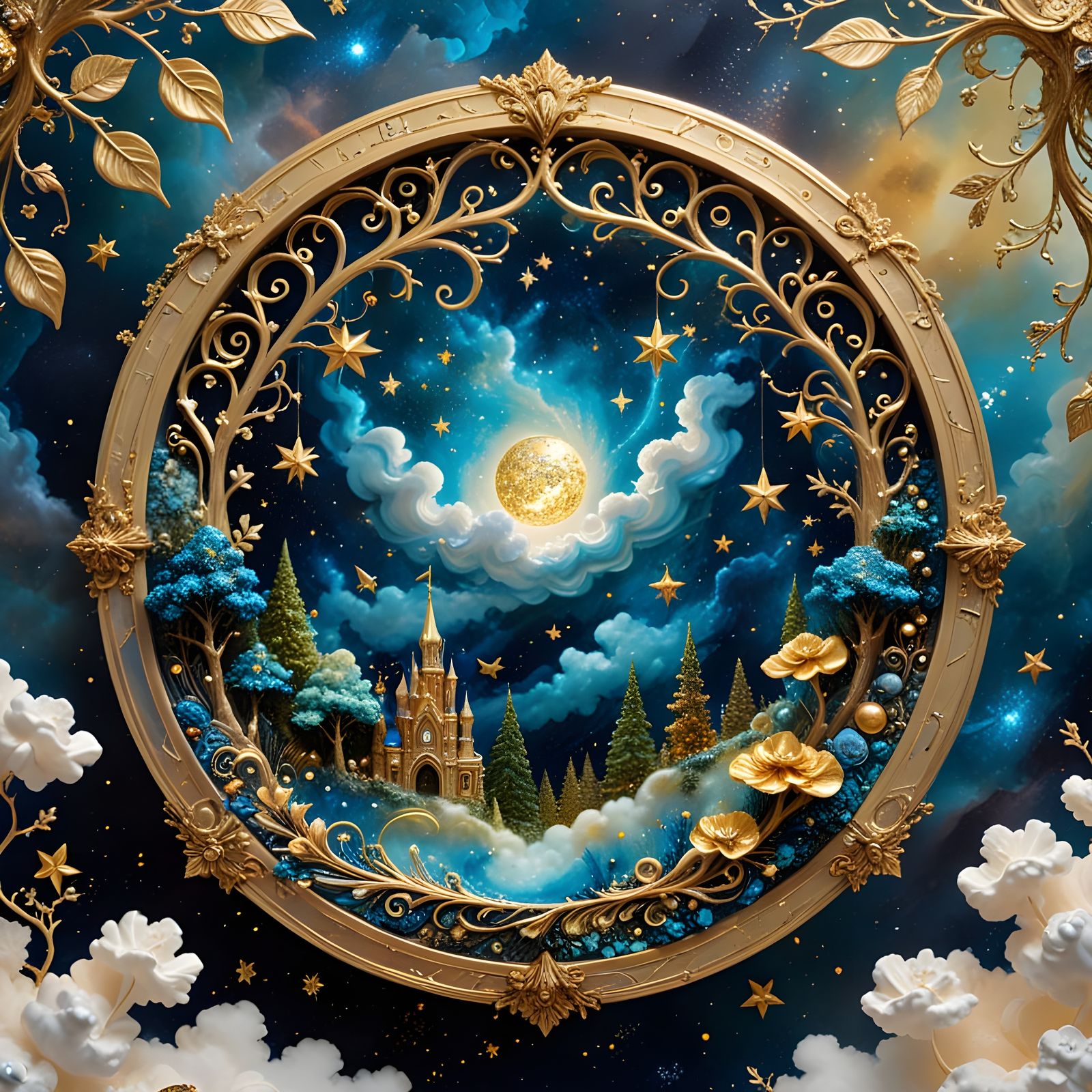 Magical Cloud Forest Spell School with Treasure Vault