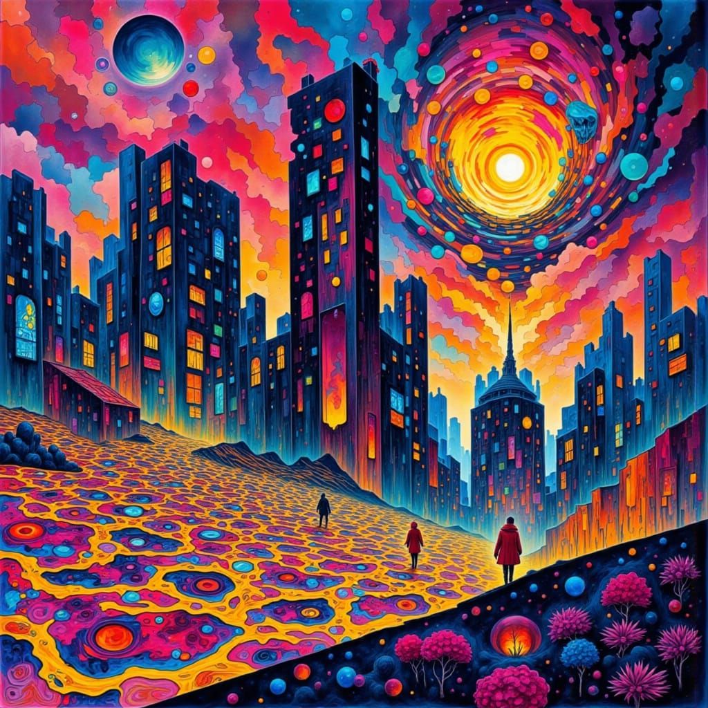 Abstract Distorted Forms in Vibrant Colors